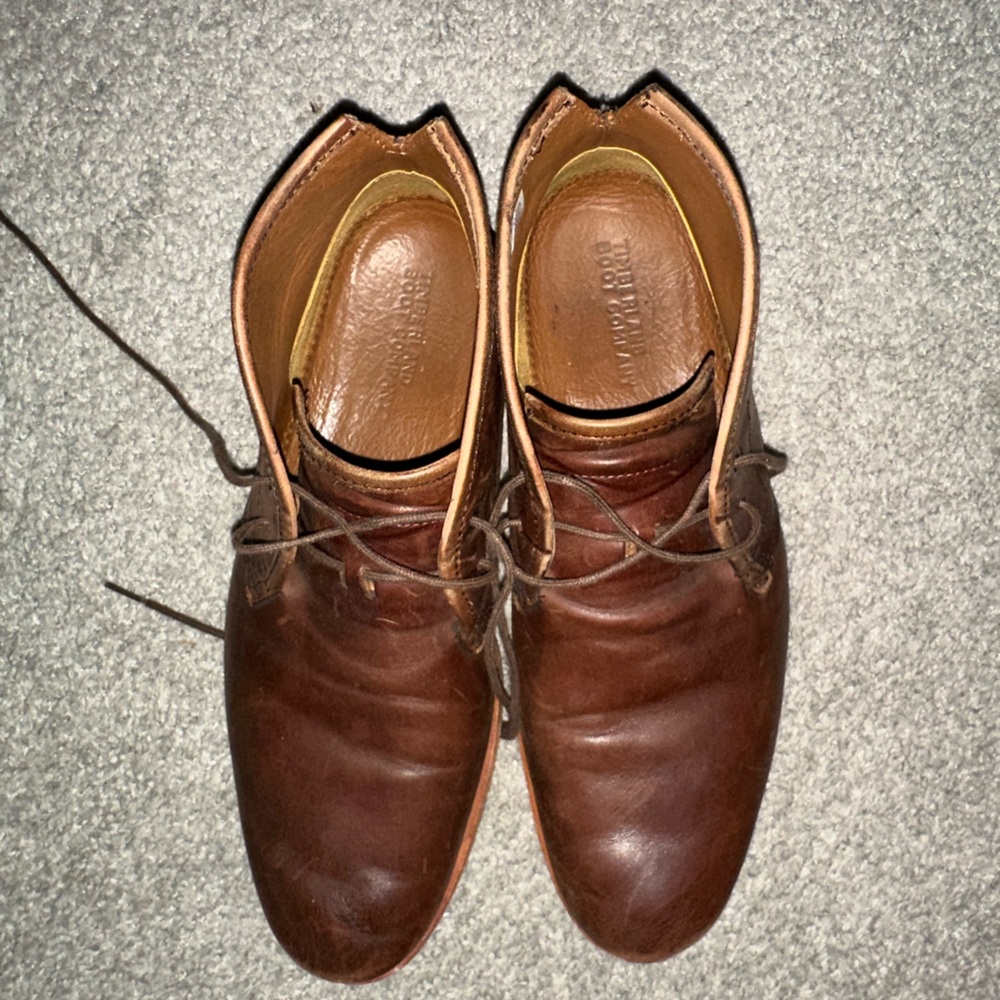 Timberland Mens Wodehouse Brown Distressed Leather Chukka Boots Shoes Sz 9.5